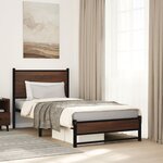 vidaXL Cadre de lit en métal sans matelas chêne marron 90x190 cm