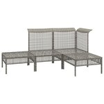 Salon de jardin meuble d'extérieur ensemble de mobilier 4 pièces avec coussins gris résine tressée 02_0016144