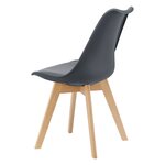 Lot de 4 chaises de salle à manger similicuir hêtre gris 03_0006763