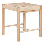 Tabouret en peuplier avec siége en osier