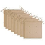 vidaXL Chaises de jardin lot de 8 avec coussins Bois de teck massif