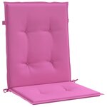 vidaXL Coussins de chaise à dossier bas lot de 6 rose tissu