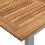 Table de Salle à Manger d'extérieur vidaXL Grise 160x80x75 cm en Acier et Bois Solide d'Acacia