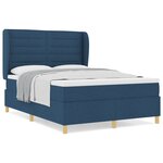 vidaXL Lit à ressort avec matelas Bleu 140x190 cm Tissu