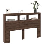 vidaXL Armoire tête de lit avec LED chêne marron 160x17x102 cm