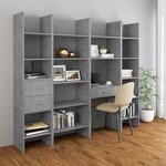 vidaXL Bibliothèque Gris béton 60x35x180 cm Bois d’ingénierie
