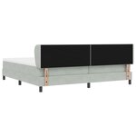 Lit à ressort vidaXL avec matelas gris clair en velours 200x200 cm