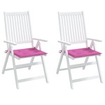 vidaXL Coussins de chaise de jardin lot de 2 rose 40x40x4 cm tissu