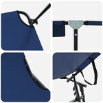 vidaXL Chaise longue pliante avec auvent bleu en tissu Oxford 600D