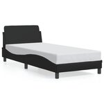 vidaXL Cadre de lit avec tête de lit Noir 90x200 cm Similicuir