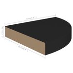 vidaXL Étagère d'angle flottante noir 25x25x3 8 cm MDF