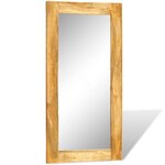 vidaXL Miroir mural en bois massif Rectangulaire 120 x 60 cm