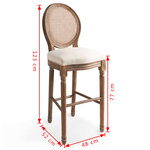 vidaXL Tabourets de bar lot de 2 blanc lin