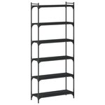 vidaXL Bibliothèque 6 niveaux noir 80x30x188 cm bois d'ingénierie
