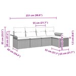 vidaXL Ensemble de canapés de jardin de 5 pièces avec coussins Noir Rotin Poly