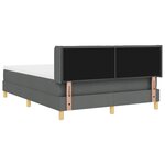 vidaXL Lit avec sommier et matelas Gris foncé 160x200 cm Tissu