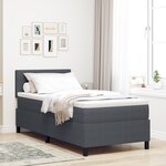 vidaXL Lit à Sommier avec Matelas et Lumière LED Gris Foncé en Velours Côtélé