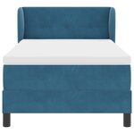 Lit à ressorts vidaXL avec matelas bleu nuit 80x200 cm en velours