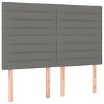 vidaXL Sommier à lattes de lit et matelas et LED Gris foncé 140x200 cm