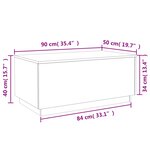 vidaXL Table basse avec lumières LED gris béton 90x50x40 cm