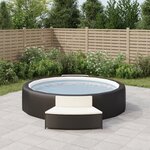 vidaXL Bancs de spa avec coussins lot de 2 noir résine tressée