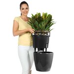 LECHUZA Jardinière CLASSICO LS 28 ALL-IN-ONE charbon métallisé 16043