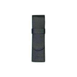 Alassio Etui pour stylo, pour 2 stylos, noir, cuir véritable 150x20mm