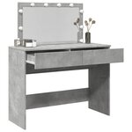 vidaXL Coiffeuse avec LED gris béton 100x40x120 cm