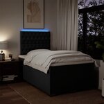 vidaXL Sommier à lattes de lit avec matelas Noir 120x200 cm Tissu