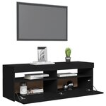 vidaXL Meuble TV avec lumières LED noir 120x35x40 cm