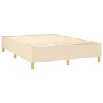 vidaXL Sommier à lattes de lit et matelas et LED Crème 140x190cm Tissu