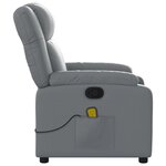 vidaXL Fauteuil de massage inclinable Gris Similicuir