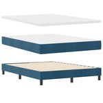 Lit Box Spring vidaXL avec Matelas & LED Bleu Foncé 140x200 cm Velours