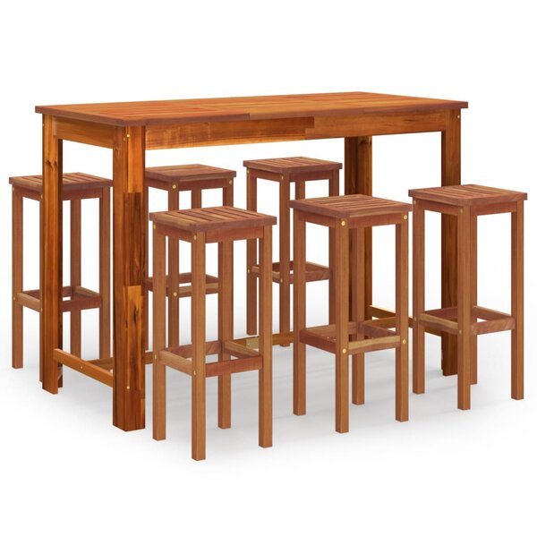 vidaXL Ensemble de bar de jardin 7 Pièces bois d'acacia solide