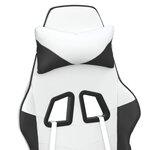 vidaXL Chaise de jeu Blanc et noir Similicuir