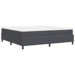 vidaXL Lit à ressorts avec matelas gris foncé 200x200 cm en tissu en velours côtelé