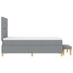 vidaXL Lit à Sommier avec Matelas & Banc Gris Clair 120x190 cm Tissu
