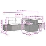 vidaXL Ensemble de canapé de jardin 5 pièces avec coussins marron en rotin poly