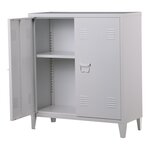 Casier de bureau armoire meuble de rangement pour bureau atelier chambre acier de bureau métallique à 2 portes 90 x 80 x 33 cm blanc 03_0006336