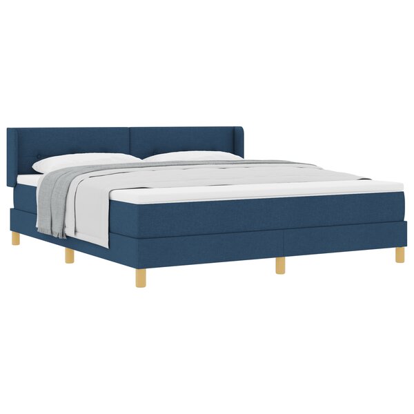 Lit box spring vidaXL avec matelas bleu 180x200 cm en tissu
