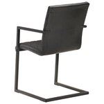 vidaXL Chaises à manger cantilever lot de 4 noir cuir véritable
