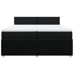 vidaXL Sommier à lattes de lit avec matelas Noir 200x200 cm Tissu