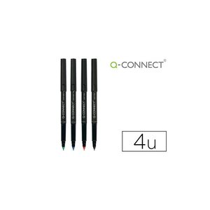 4 pochettes de 4 Stylos-feutre permanents pointe fine cd/dvd plastique couleur noir Q-CONNECT
