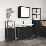 Ensemble de meubles de salle de bain 3 pièces vidaXL - Chêne noir en bois d'ingénierie