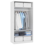 vidaXL Garde-robe Blanc 100 x 50 x 200 cm Bois d'ingénierie