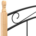 vidaXL Cadre de lit sans matelas noir métal bois chêne 200x200 cm