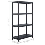vidaXL Étagères de rangement 2 Pièces Noir 60x30x138 cm Plastique