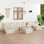 vidaXL Salon de jardin palette 8 Pièces Bois d'épicéa imprégné