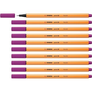 Stylo-Feutre POINT 88 Pointe Fine 0 4 mm Lilas x 10 STABILO