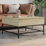 vidaXL Table basse chêne sonoma 80x80x45 cm bois d'ingénierie et métal